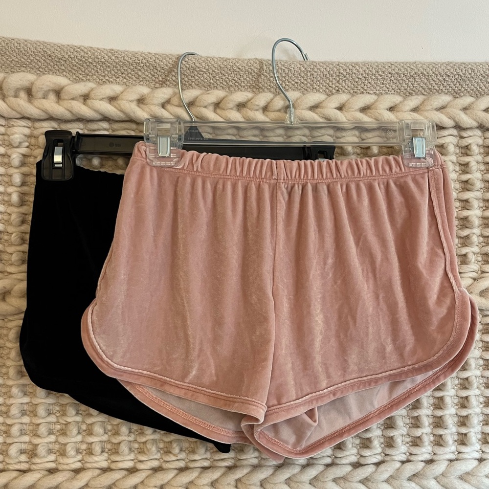 Brandy Melville Pink and Black Lounge Shorts SIZE SMALL